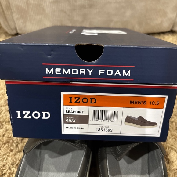 Izod Mens Seapoint Sneaker Loafer Slip On Shoe Size 10.5 Gray New - Picture 12 of 12